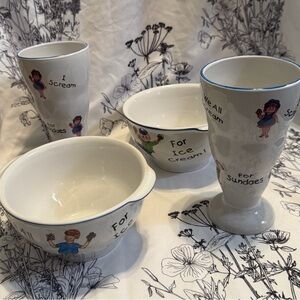 Ice Cream Themed Ceramic Dinnerware Set